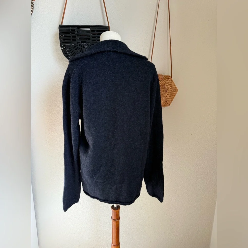 Gucci Navy Blue Alpaca Wool Knit Sweater, Size XL